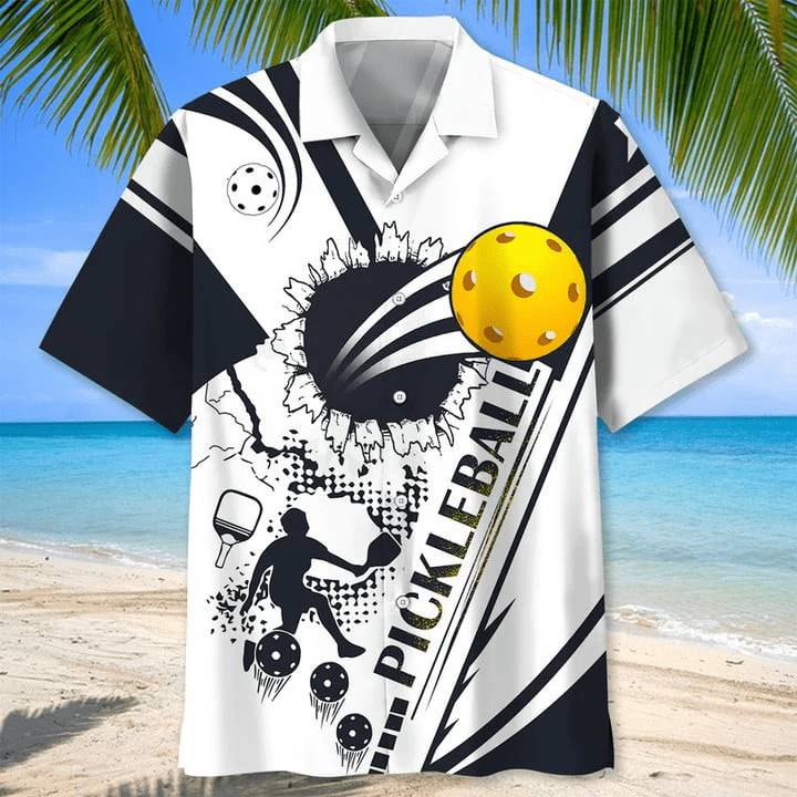 Pickleball Black And White Trendy Hawaiian Shirt, Pickleball Shirt, Trendy Hawaiian Shirt For Men And Women Pickleball Black And White Trendy Hawaiian Shirt, Pickleball Shirt, Trendy Hawaiian Shirt For Men And Women