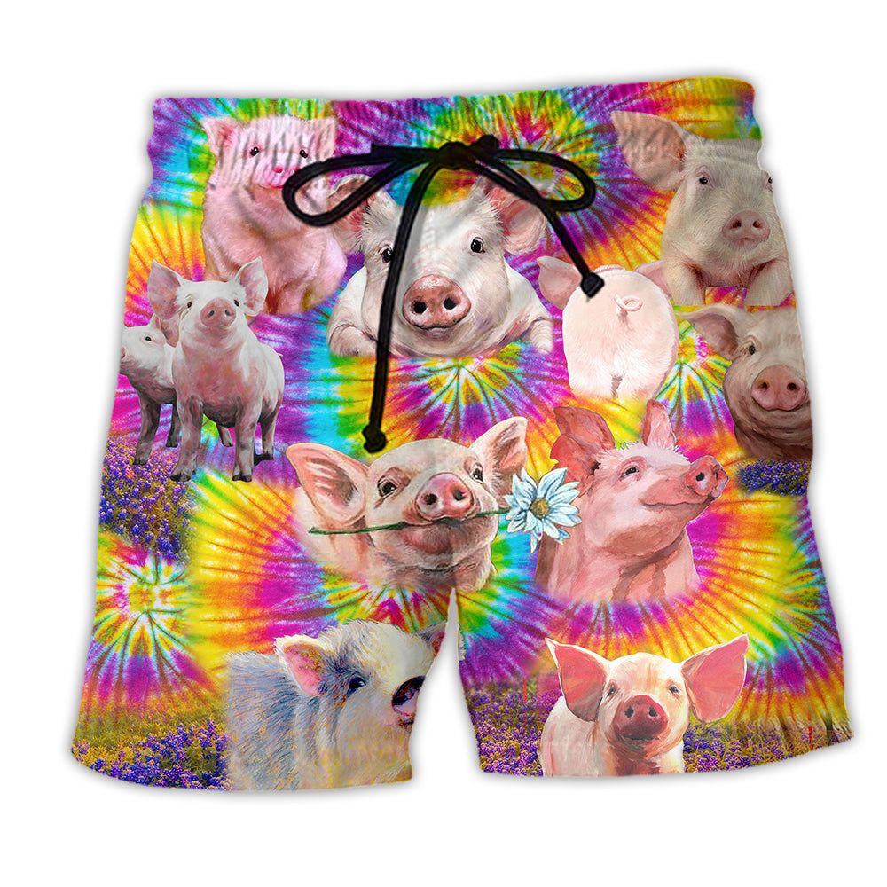 Pig Animals Easily Distracted By Piggy Very Cute Trendy Aloha Hawaiian Beach Shorts Pig Animals Easily Distracted By Piggy Very Cute Trendy Aloha Hawaiian Beach Shorts