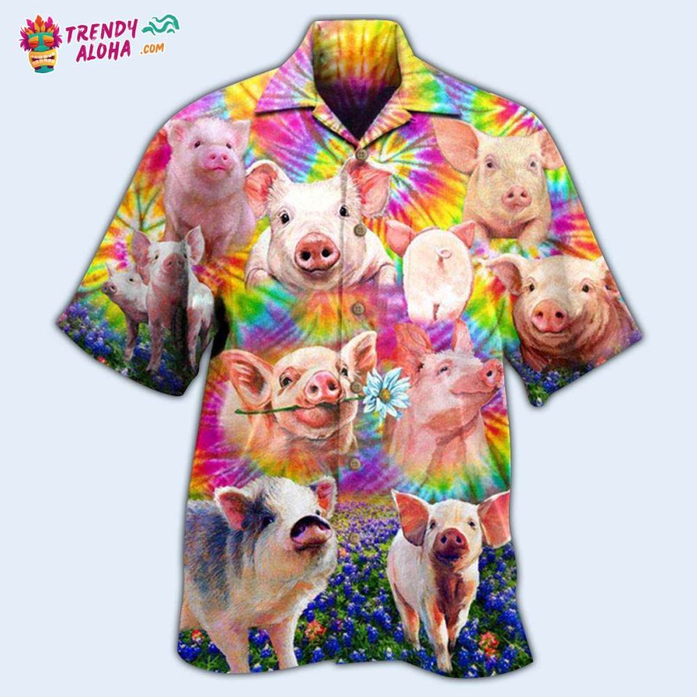 Pig Easily Distracted By Piggy In Tiny Flowers Hawaiian Shirt – Trendy Aloha