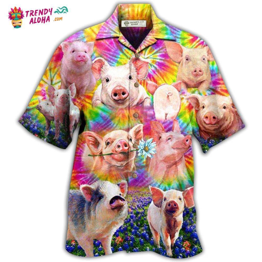 Pig Easily Distracted By Piggy In Tiny Flowers Hawaiian Shirt – Trendy Aloha Pig Easily Distracted By Piggy In Tiny Flowers Hawaiian Shirt – Trendy Aloha