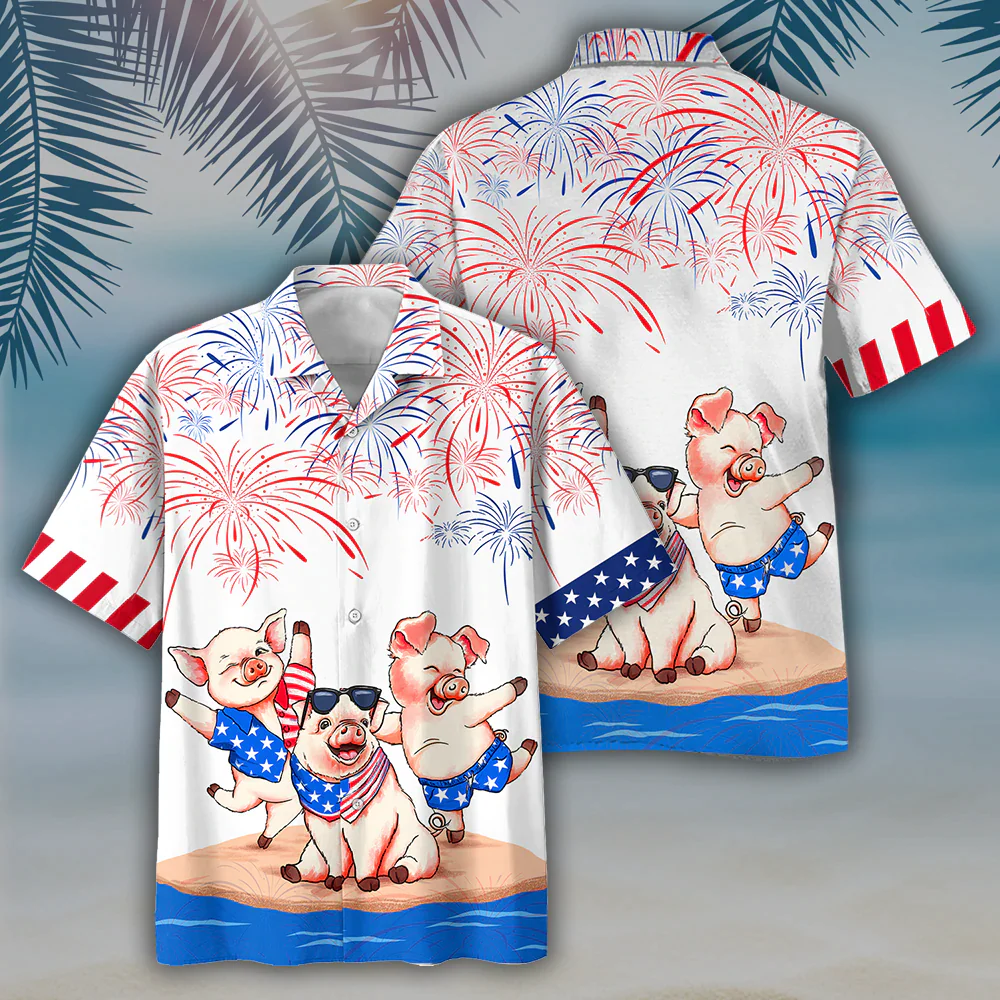Pig’s 4Th Of July Trendy Hawaiian Shirts – Independence Day Trendy Hawaiian Shirt, Usa Patriotic Trendy Hawaiian Shirt