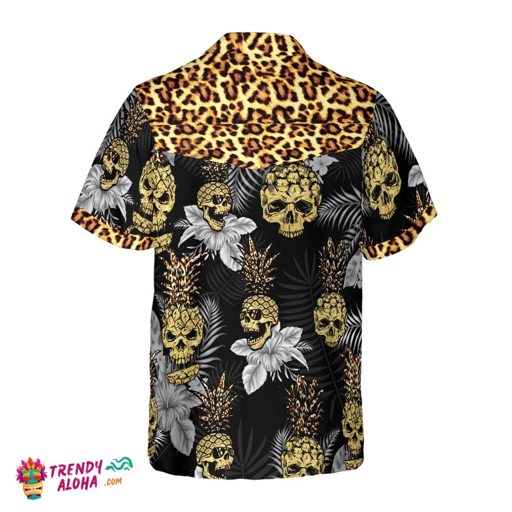 Pine Apple Skull Leopard Tropical Hawaiian Shirt