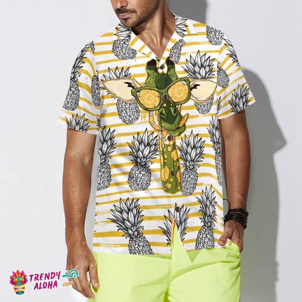Pineapple And Giraffe Hawaiian Shirt Pineapple And Giraffe Hawaiian Shirt
