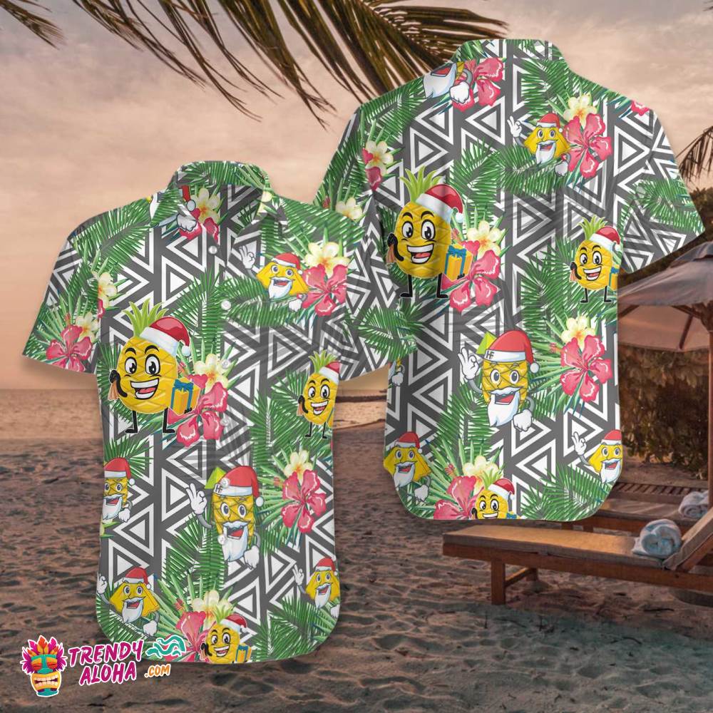 Pineapple Face Santa Claus Hawaiian Shirt