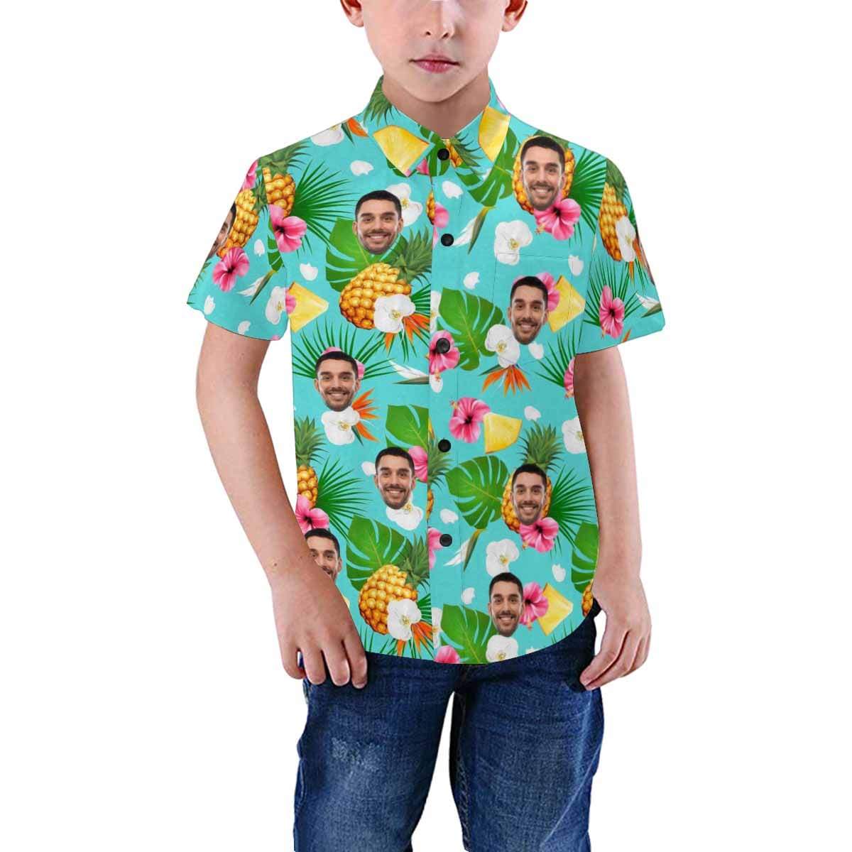 Pineapple Flower Unisex & Teenage Tropical Aloha Shirt Men’s Hawaiian Shirt