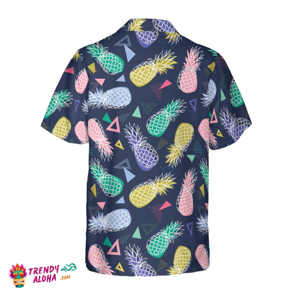 Pineapple Fruits In Memphis Style Hawaiian Shirt Trendy Aloha