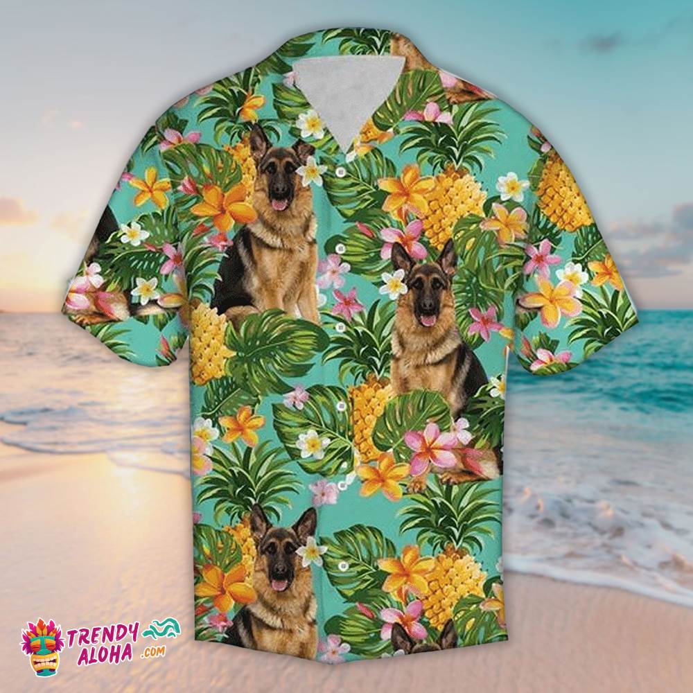 Pineapple German Shepherd Colorful Amazing Hawaiian Aloha Beach Shirt