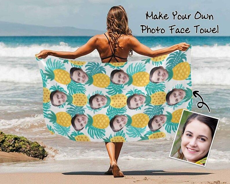 Pineapple Photo Personalized Beach Towels Perfect Gifts for Moms