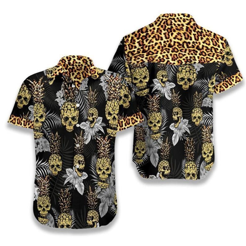 Pineapple Skull Leopard Trendy Hawaiian Shirt