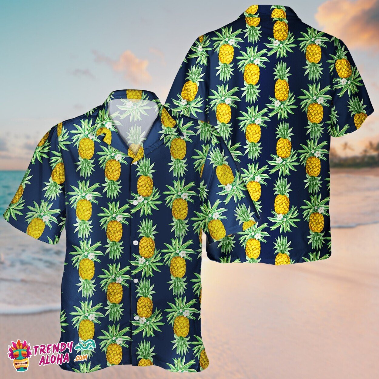Pineapple Summer Love Aloha Hawaiian Unisex Shirt Short Sleeve Casual