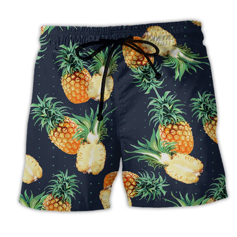 Pineapple Tropical Love Fruit Trendy Aloha Hawaiian Beach Shorts Pineapple Tropical Love Fruit Trendy Aloha Hawaiian Beach Shorts