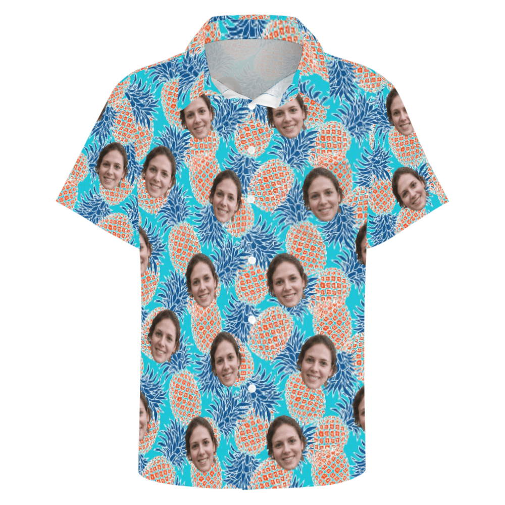 Pineapples Shirt Men Front Pocket Beach Shortsleeve Pocket Hawaiian Shirt Pineapples Shirt Men Front Pocket Beach Shortsleeve Pocket Hawaiian Shirt
