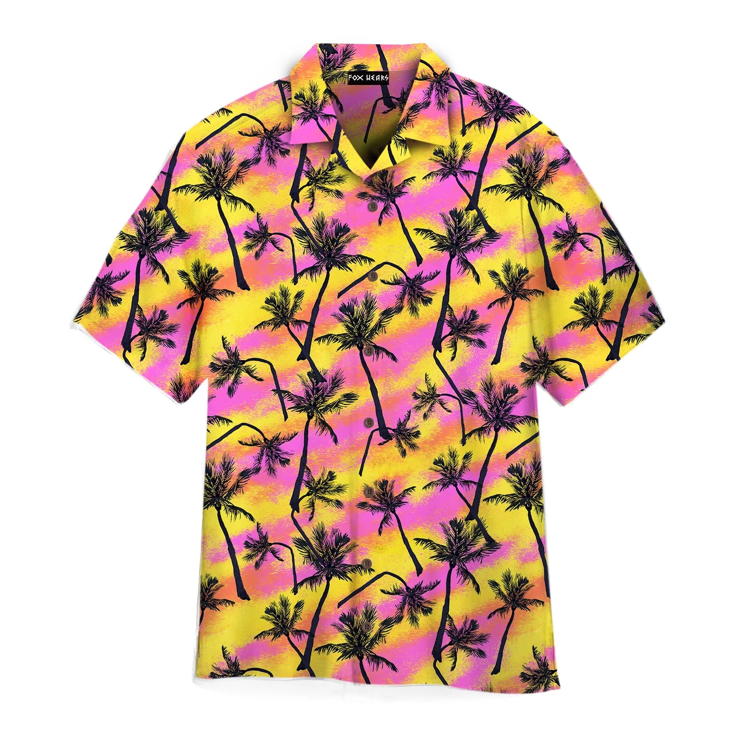 Pink And Yellow Palm Trees Beach Hawaiian Shirt