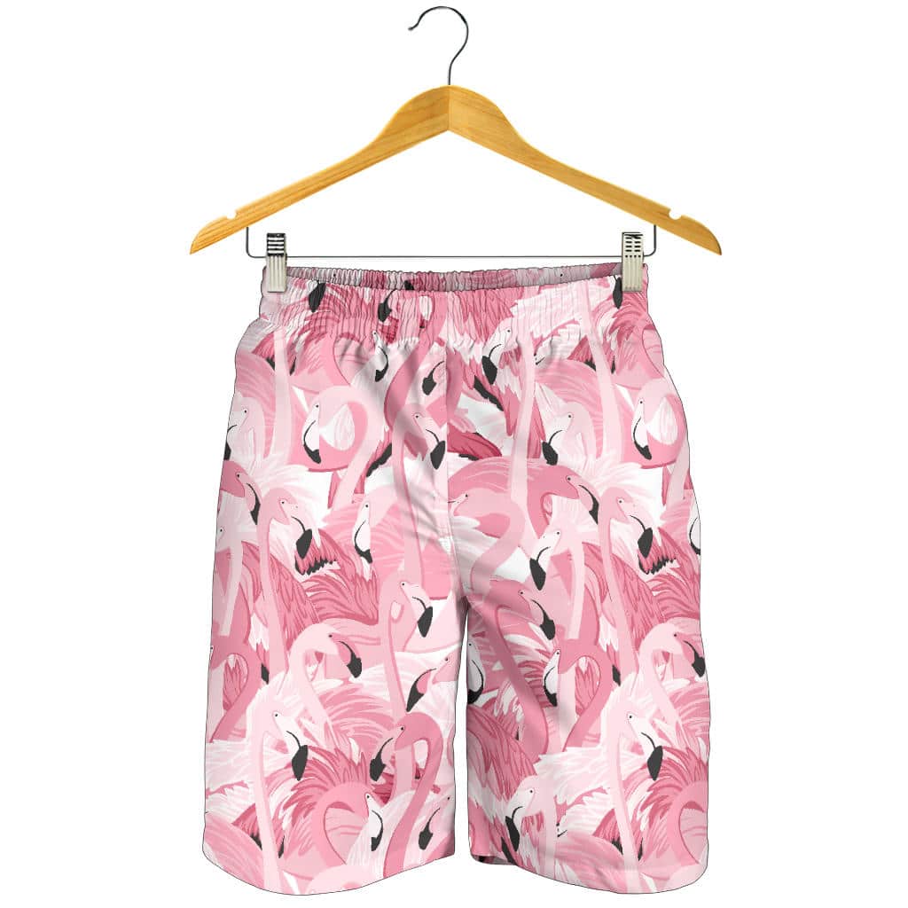 Pink Flamingos Pattern Background For Men Women Kid Shorts