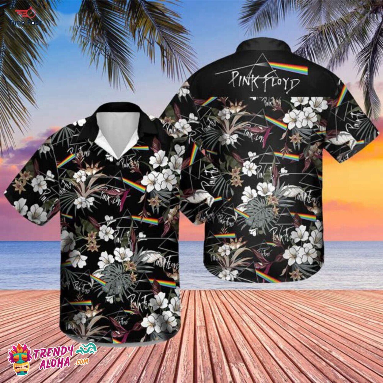 Pink Floyd Band Inspired Hawaiian Trend Shirt for Music Lovers