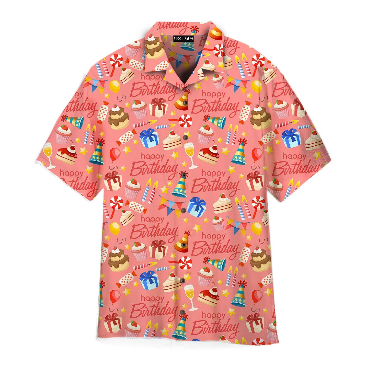 Pink Happy Birthday Gift Pattern Trendy Hawaiian Shirt Pink Happy Birthday Gift Pattern Trendy Hawaiian Shirt