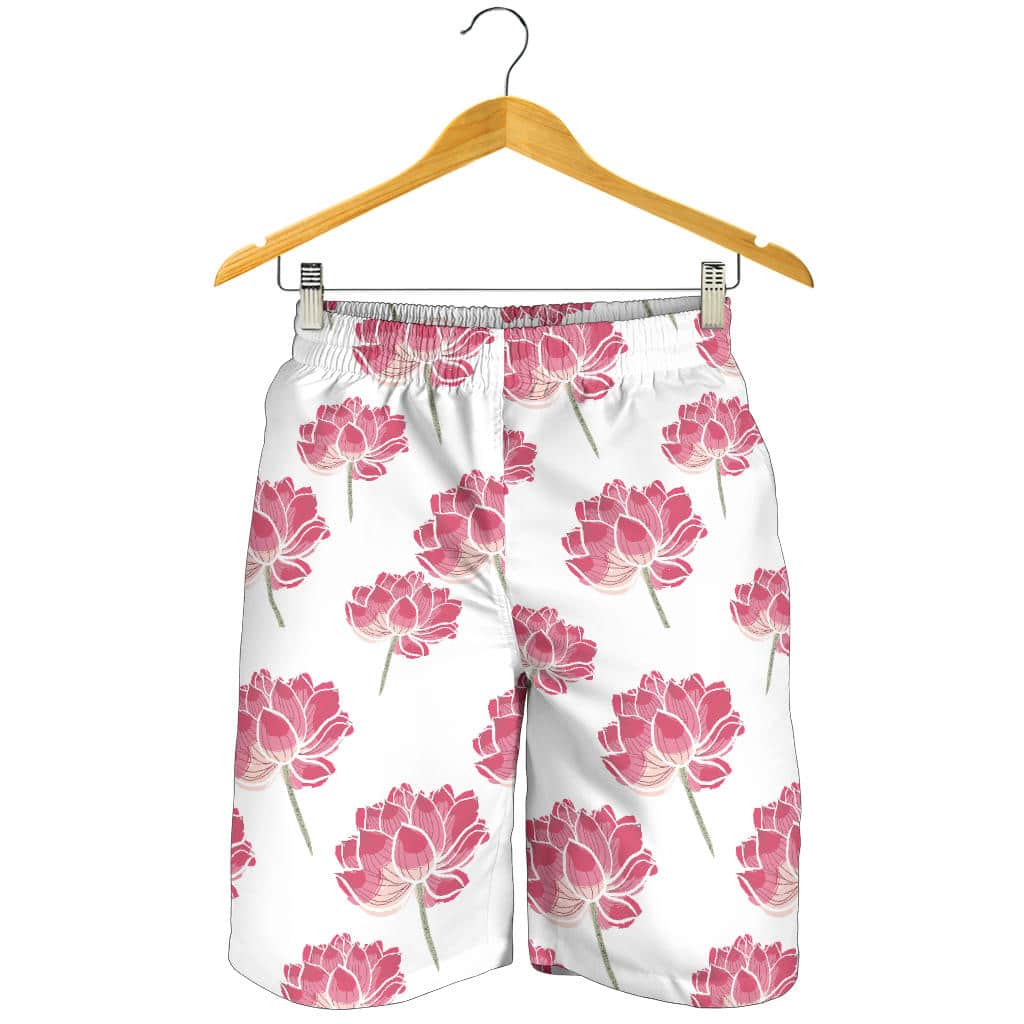 Pink Lotus Waterlily Pattern For Men Women Kid Shorts