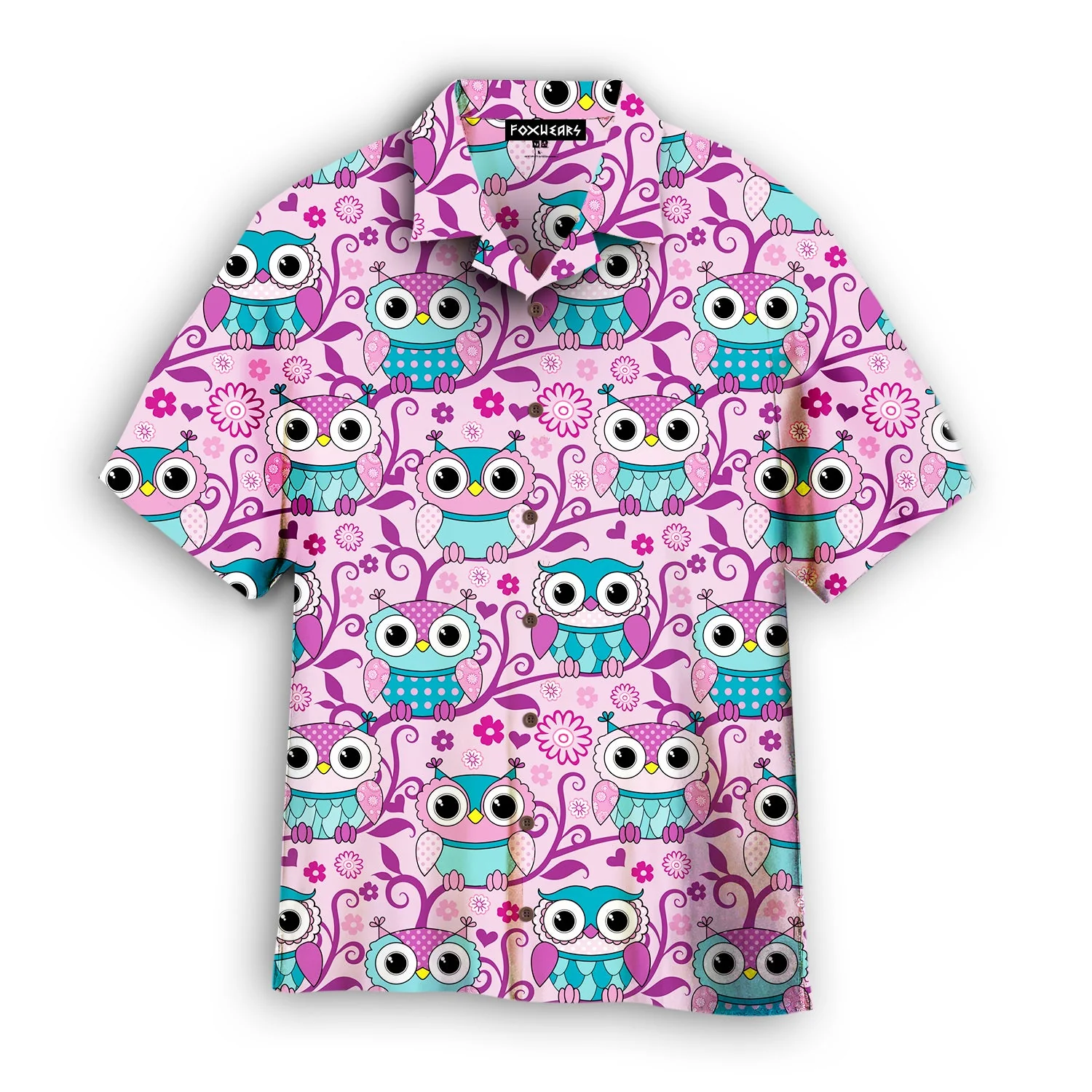 Pink Owls Hippie Trendy Hawaiian Shirt For Aloha Shirt Pink Owls Hippie Trendy Hawaiian Shirt For Aloha Shirt