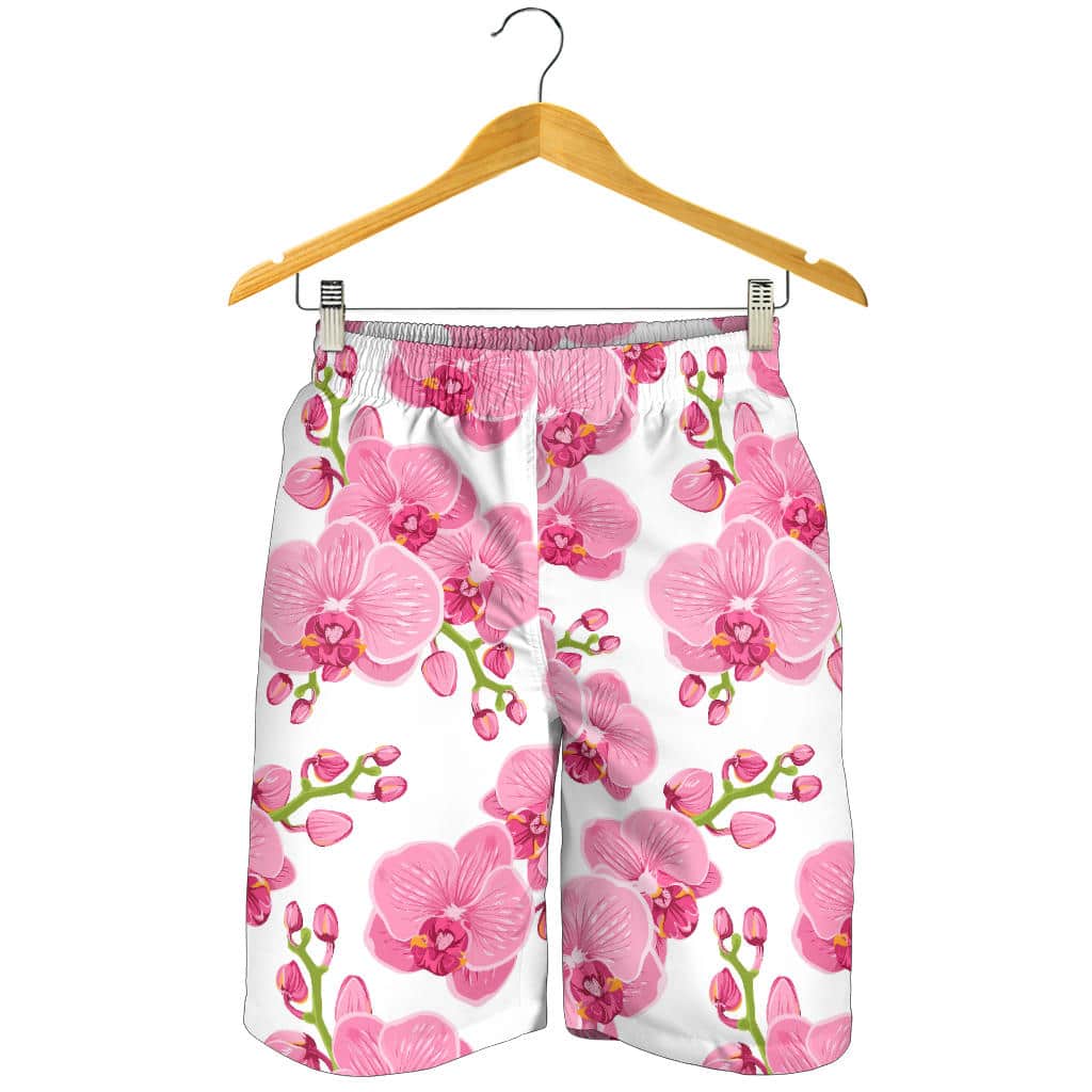 Pink Purple Orchid Pattern Background For Men Women Kid Shorts
