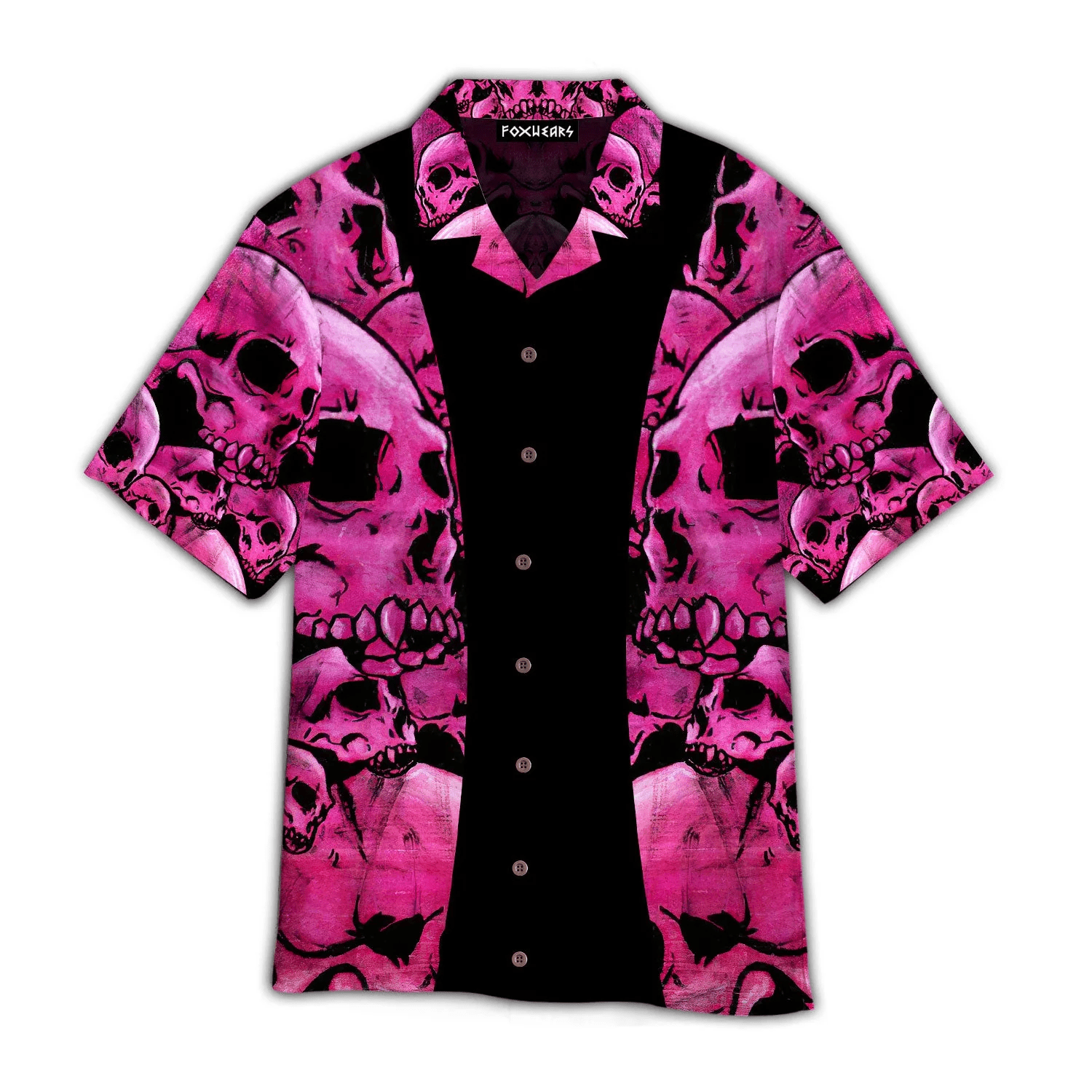 Pink Skull Exotic Island Fiesta Aloha Hawaiian Shirt