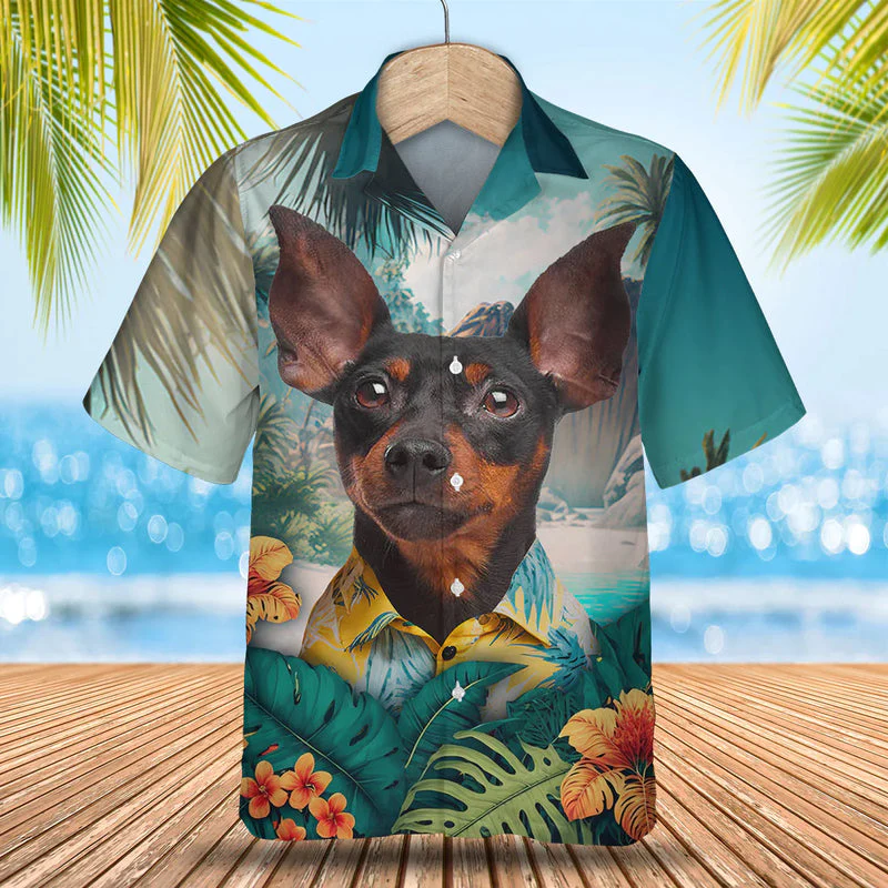 Pinscher Tropical Trendy Hawaiian Shirt, Dog Lover Trendy Hawaiian Shirt, Summer Gift For Men And Women