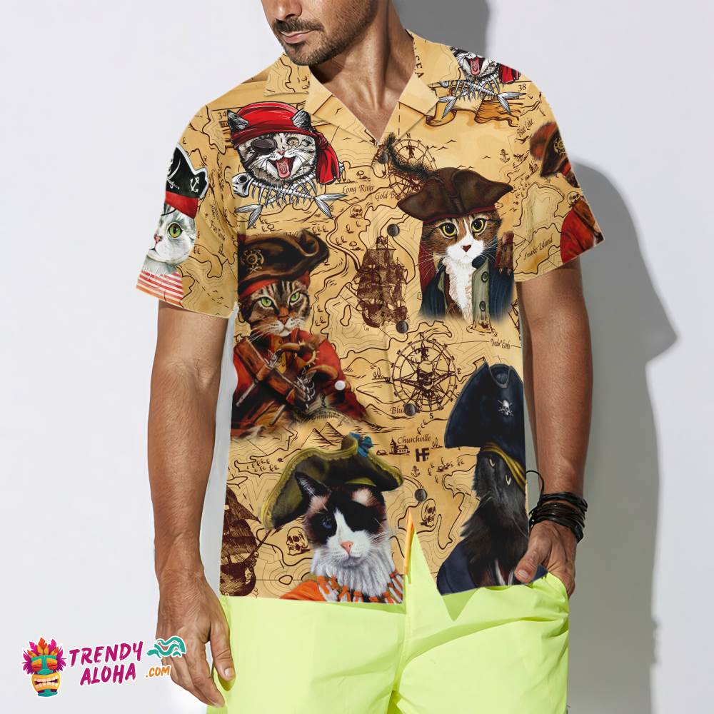 Pirate Cat Hawaiian Shirt Pirate Cat Hawaiian Shirt
