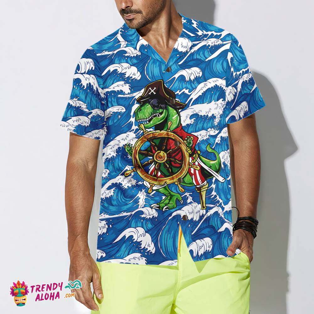 Pirate Dinosaur Hawaiian Shirt