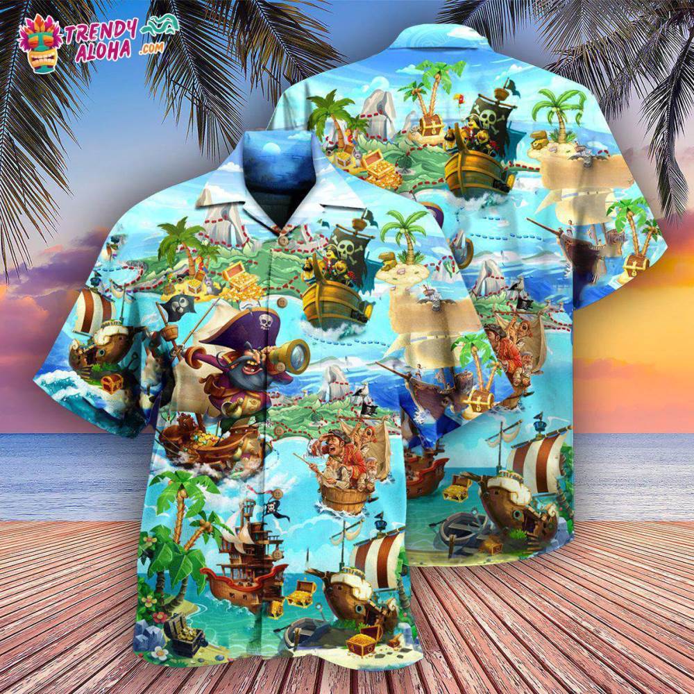 Pirate It Is Time Of Treasure Hunting Hawaiian Shirt – Trendy Aloha