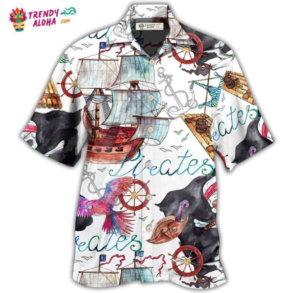 Pirate Ship Anchor White Style Hawaiian Shirt – Trendy Aloha Pirate Ship Anchor White Style Hawaiian Shirt – Trendy Aloha