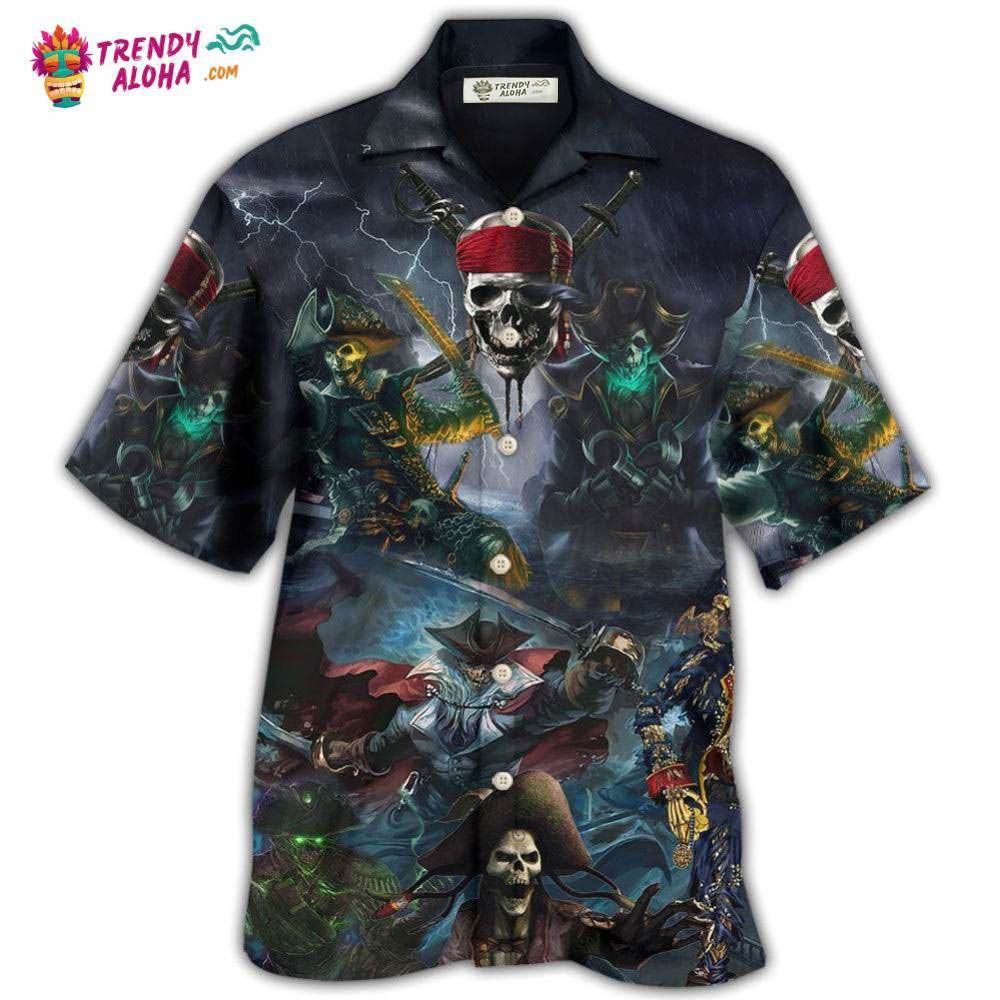 Pirate Skeleton And Thunder Hawaiian Shirt – Trendy Aloha
