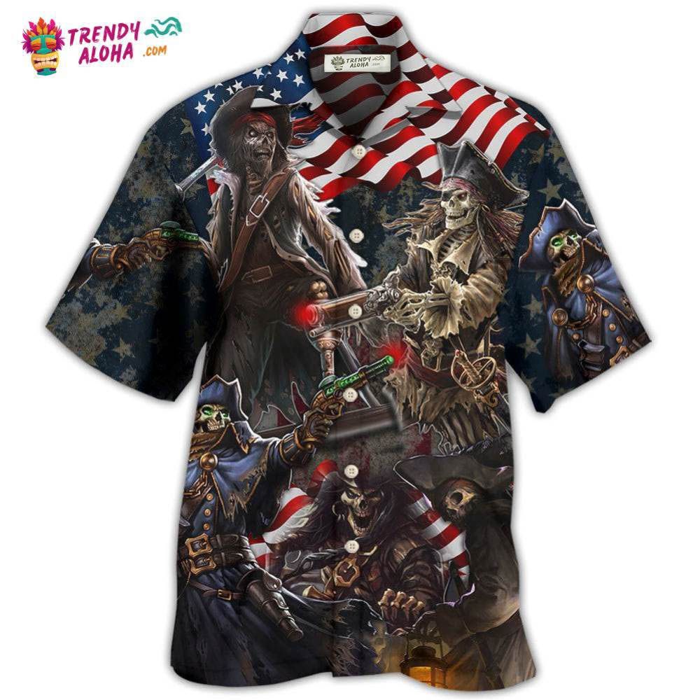 Pirate Skeleton Usa Flag Independence Day Hawaiian Shirt – Trendy Aloha Pirate Skeleton Usa Flag Independence Day Hawaiian Shirt – Trendy Aloha