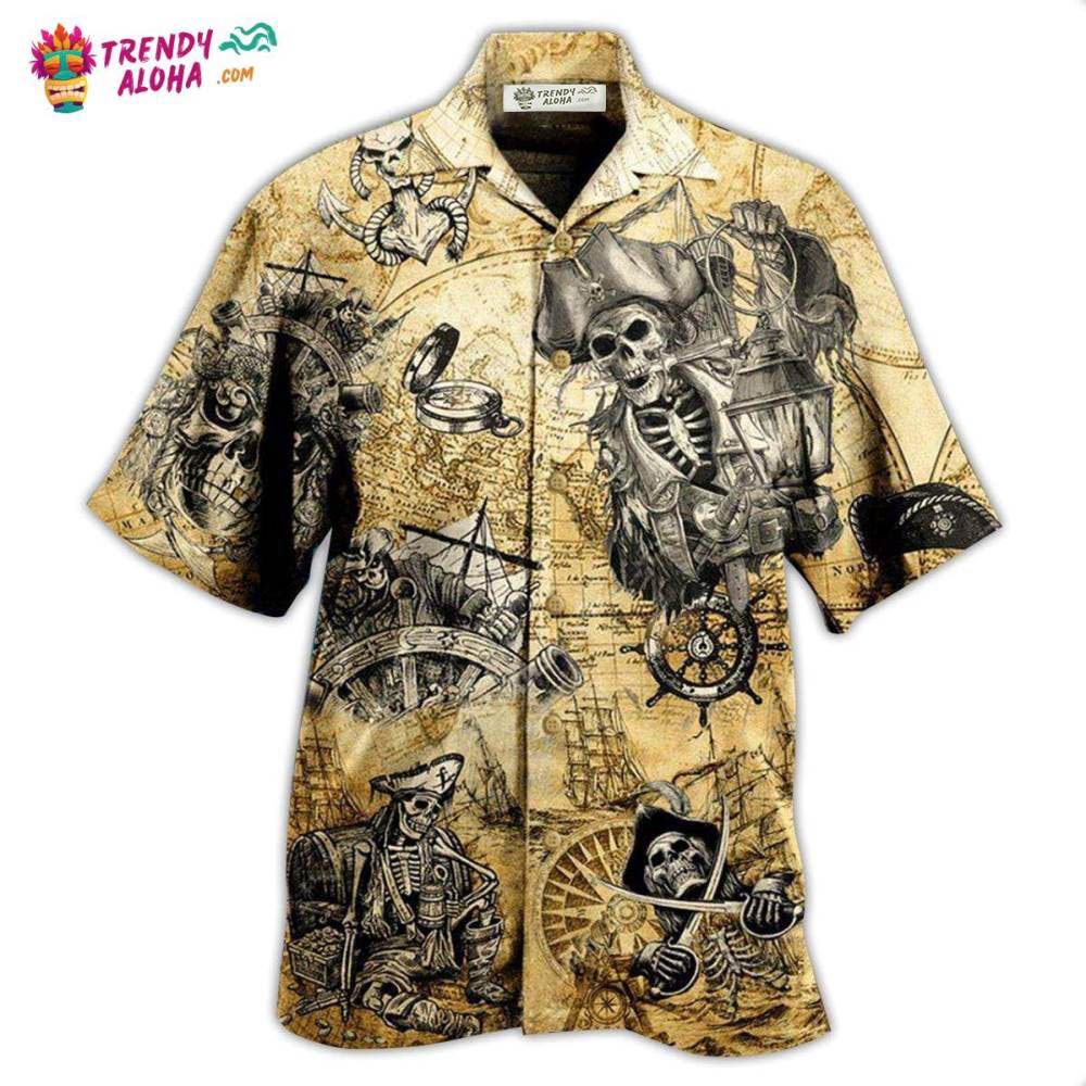 Pirate Skull Save A Ship Ride A Pirate Hawaiian Shirt – Trendy Aloha