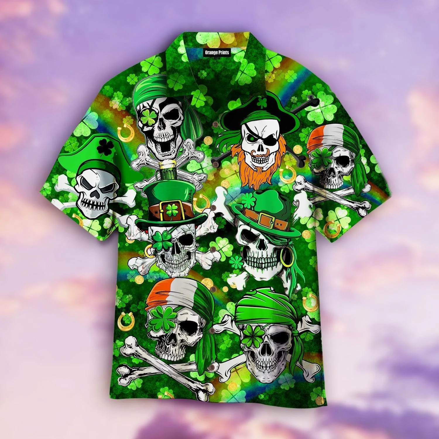 Pirate Skull St Patricks Day Hawaiian Shirt For
