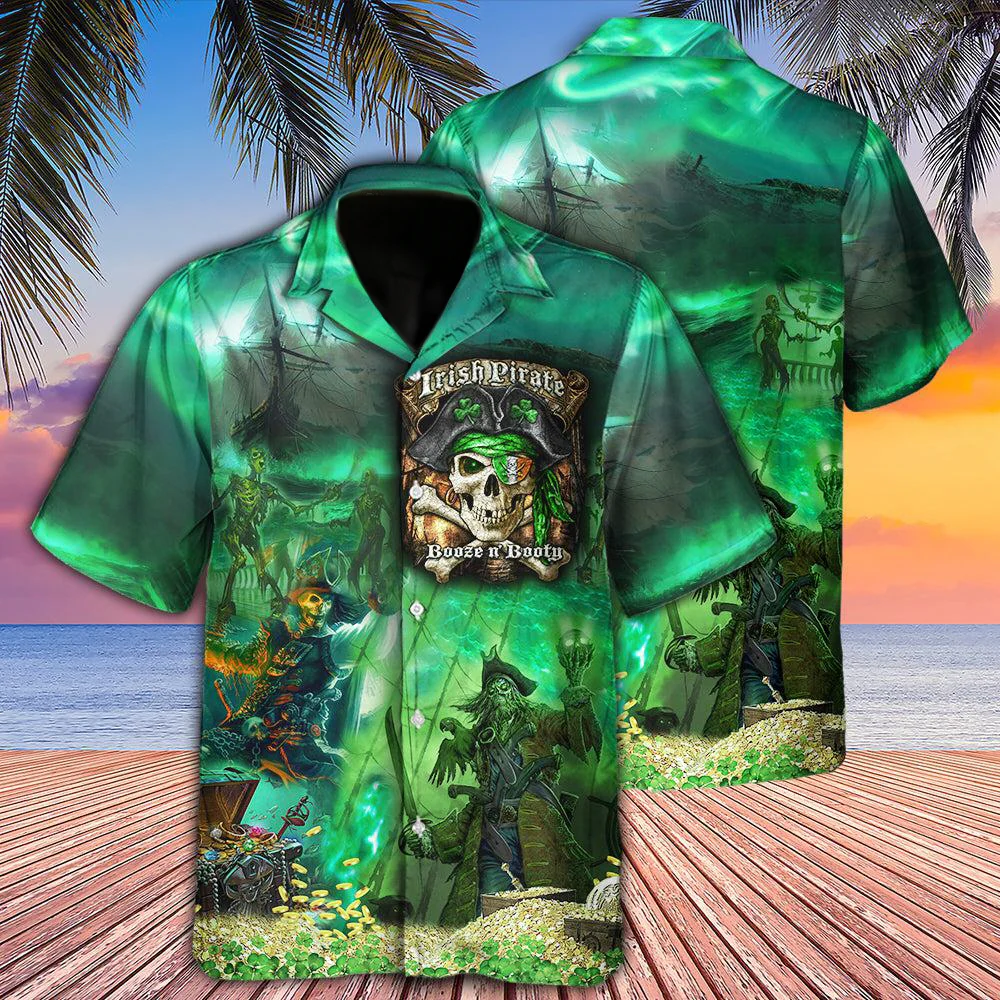 Pirate Themed 3D Hawaiian Shirt Ready For Beach Adventures
