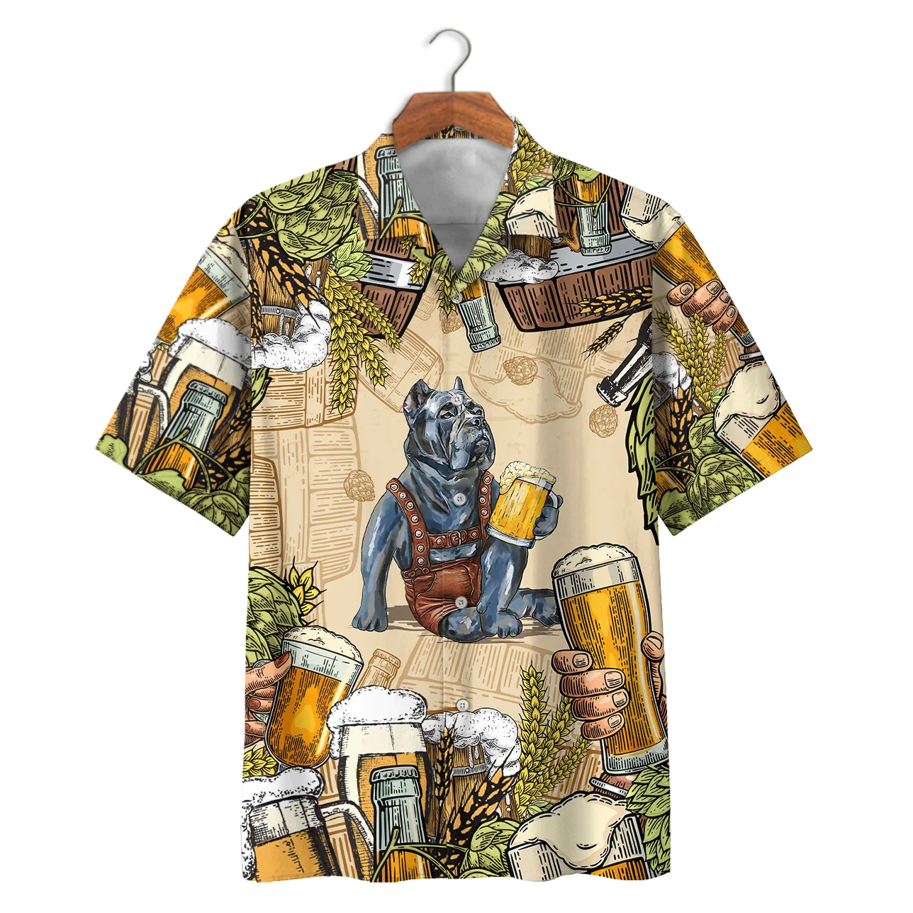 Pitbull & Beer Trendy Hawaiian Shirt