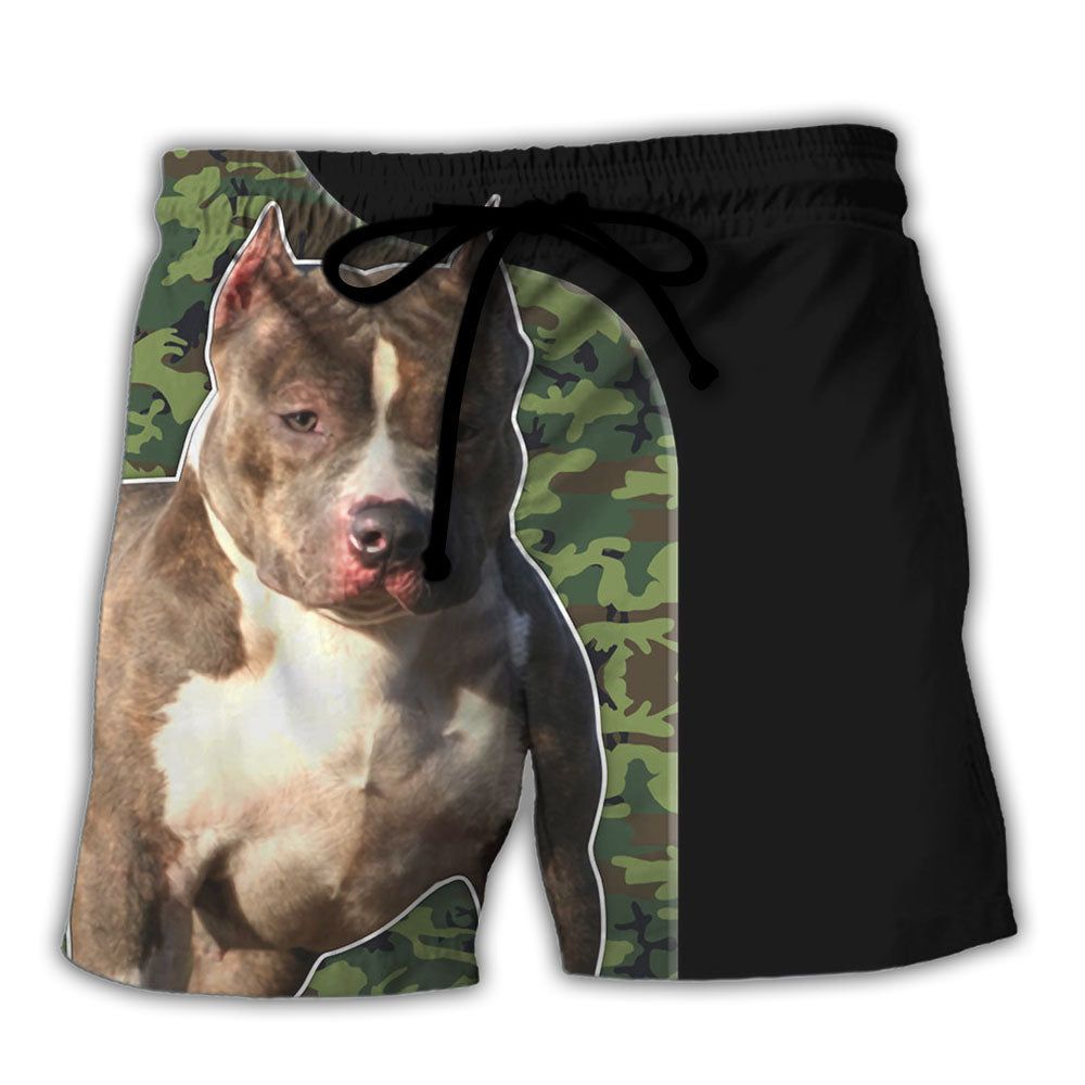 Pitbull Camo Best Dog Dad Personalized Trendy Aloha Hawaiian Beach Shorts Pitbull Camo Best Dog Dad Personalized Trendy Aloha Hawaiian Beach Shorts
