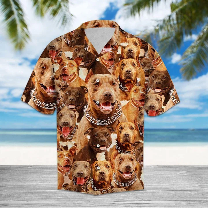 Pitbull Love Dog Breed Design Hawaiian Shirt For Men And Women