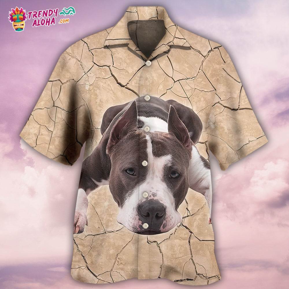 Pitbull On The Ground Hawaiian Shirt – Trendy Aloha