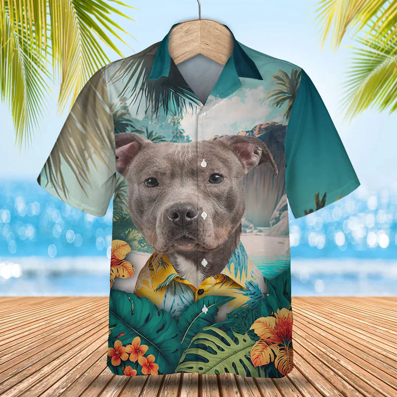 Pitbull Trendy Hawaiian Shirt, Dog Lover Trendy Hawaiian Shirt, Summer Gift For Men And Women