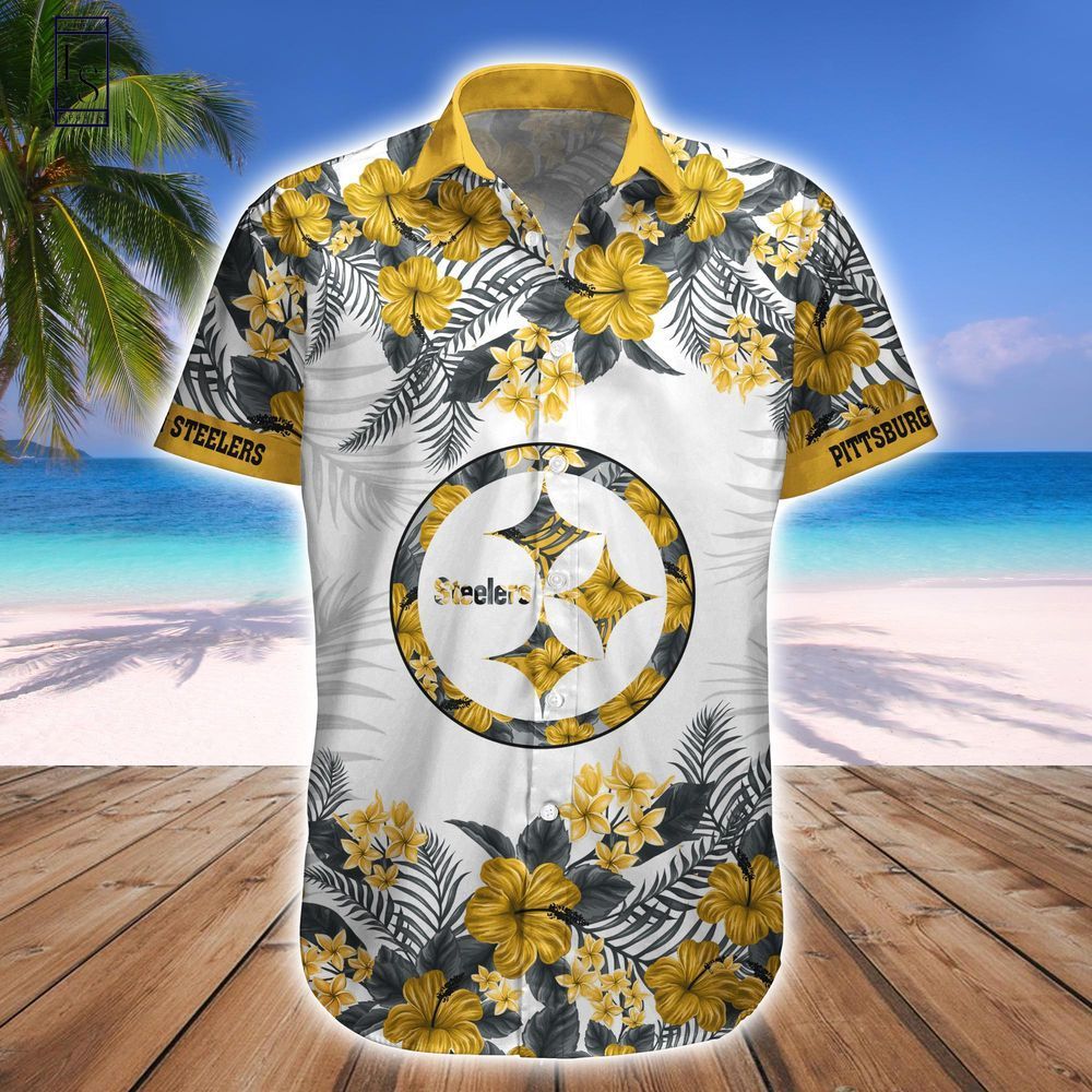 Pittsburg Steelers Tropical Style Hawaiian Shirt Short Combo Set