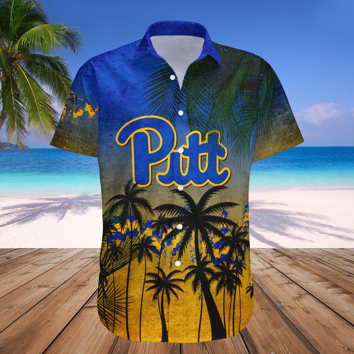 Pittsburgh Panthers Hawaii Shirt Coconut Tree Tropical Grunge – NCAA