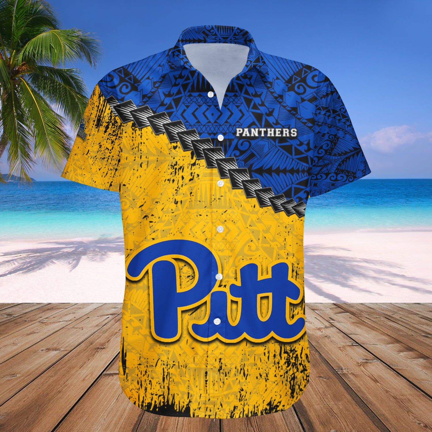 Pittsburgh Panthers Hawaii Shirt Grunge Polynesian Tattoo – NCAA