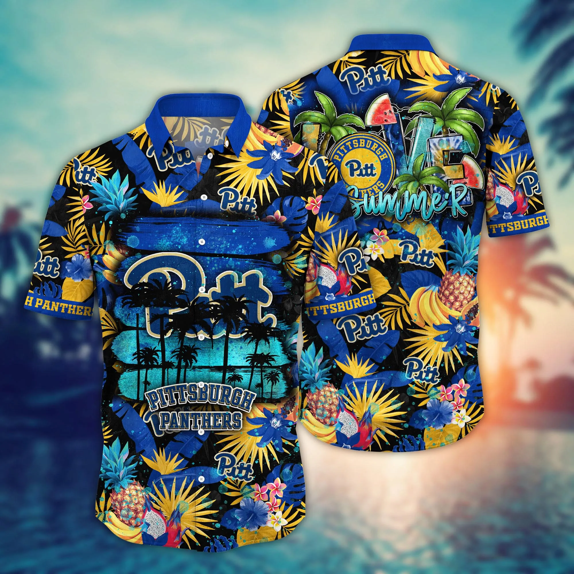 Pittsburgh Panthers NCAA Hawaiian Shirt Campingtime Aloha Shirt Pittsburgh Panthers NCAA Hawaiian Shirt Campingtime Aloha Shirt
