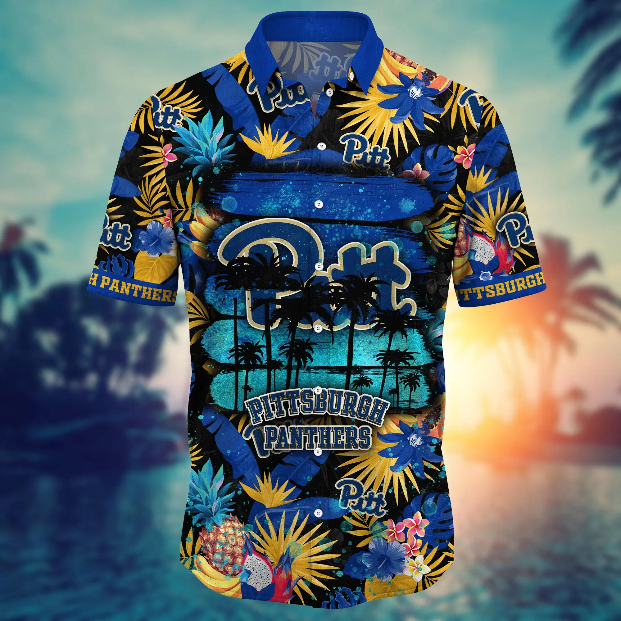 Pittsburgh Panthers NCAA Hawaiian Shirt Campingtime Aloha Shirt