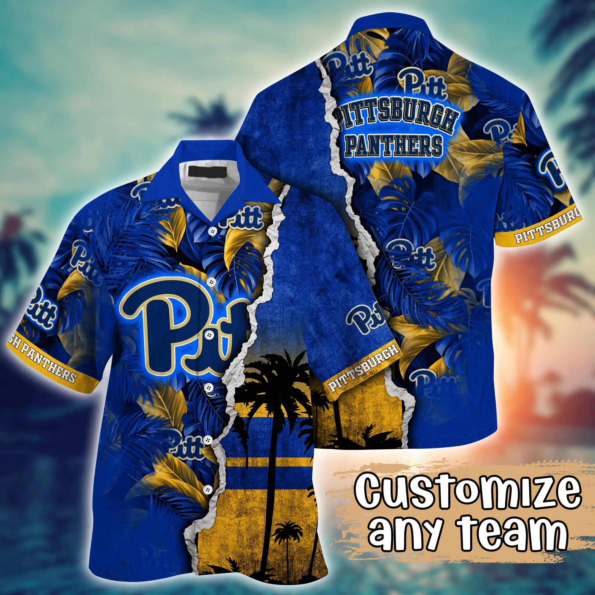 Pittsburgh Panthers NCAA Hawaiian Shirt Custom Beer Gardens Aloha Shirt Pittsburgh Panthers NCAA Hawaiian Shirt Custom Beer Gardens Aloha Shirt