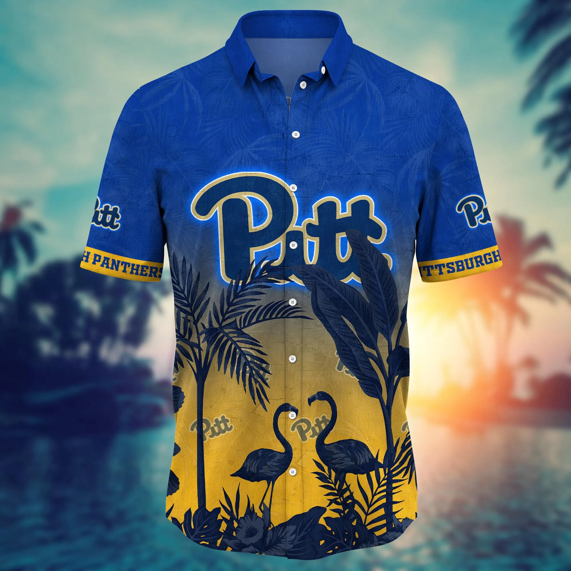 Pittsburgh Panthers NCAA Hawaiian Shirt Sundowntime Aloha Shirt