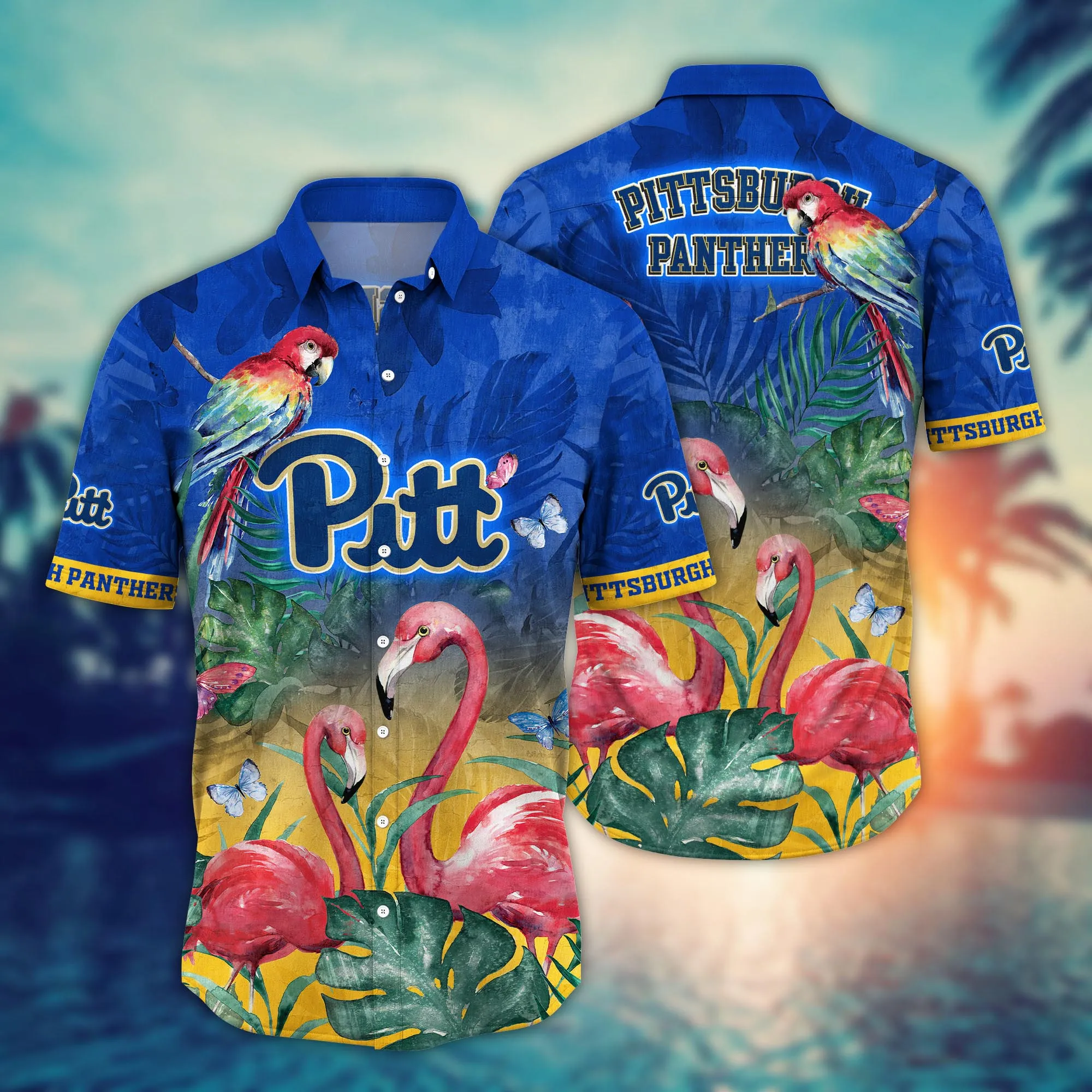 Pittsburgh Panthers NCAA Hawaiian Shirt Sunning Aloha Shirt Pittsburgh Panthers NCAA Hawaiian Shirt Sunning Aloha Shirt