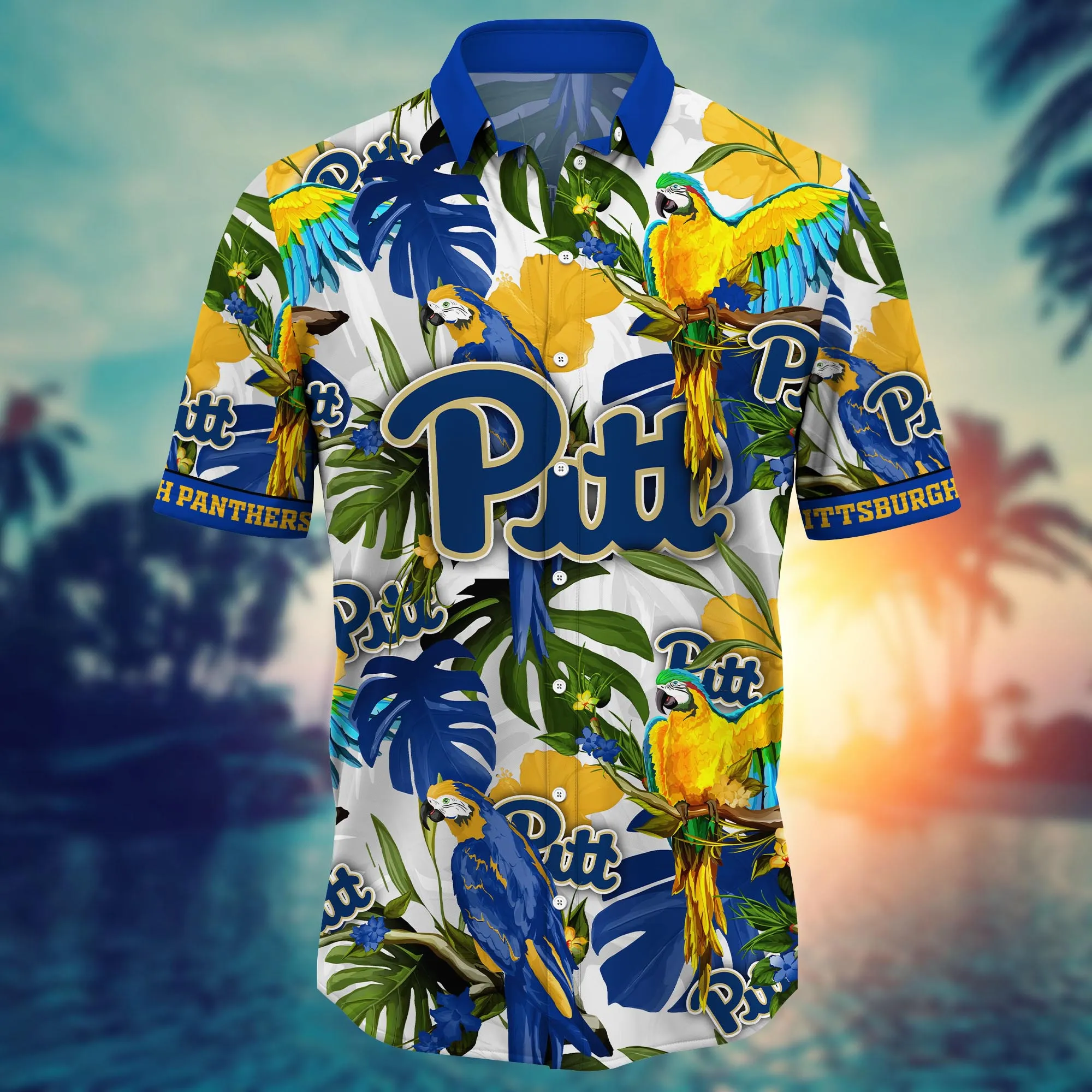Pittsburgh Panthers NCAA Hawaiian Shirt Warm Nightstime Aloha Shirt