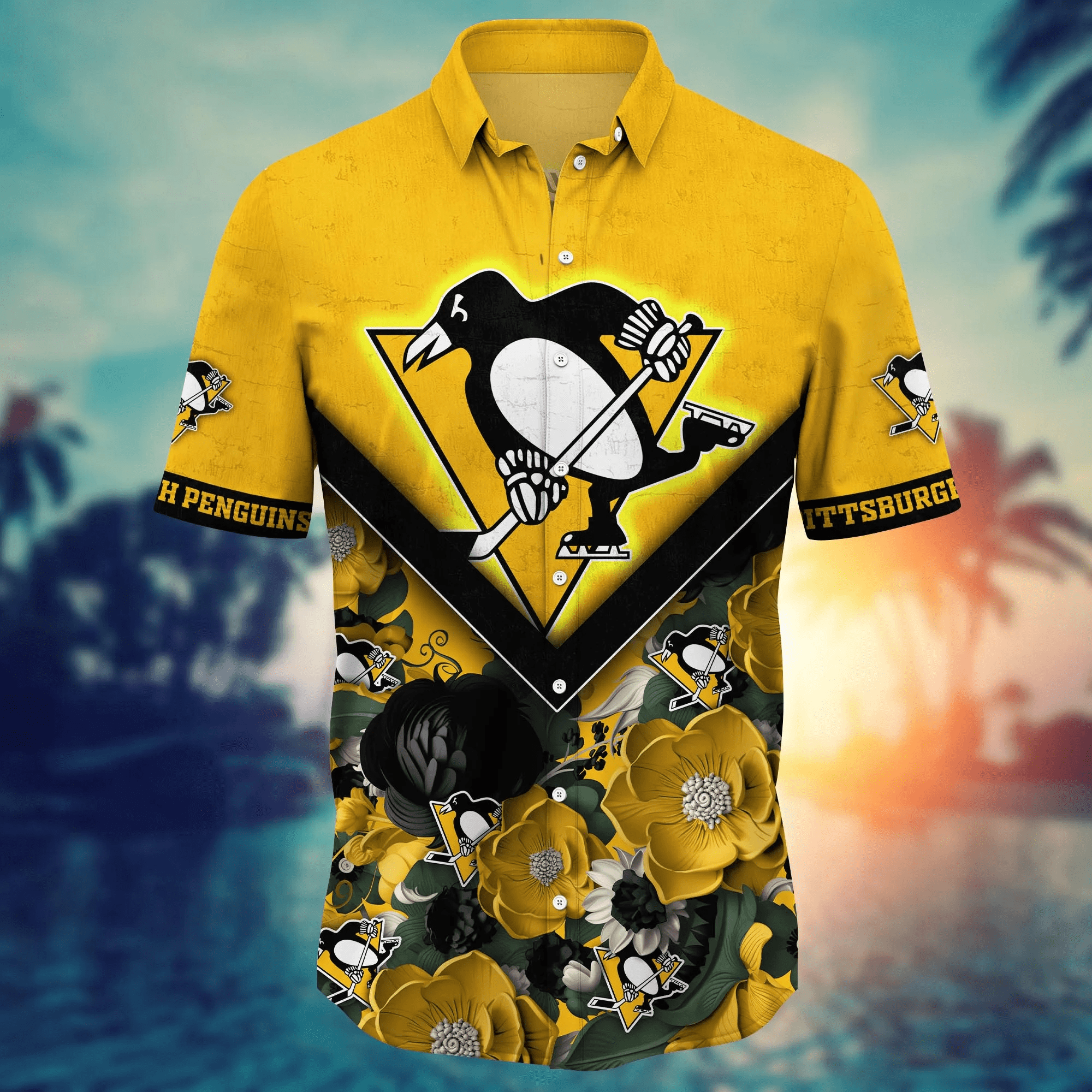 Pittsburgh Penguins NHL Hawaiian Shirt Custom Sunburn Aloha Shirt