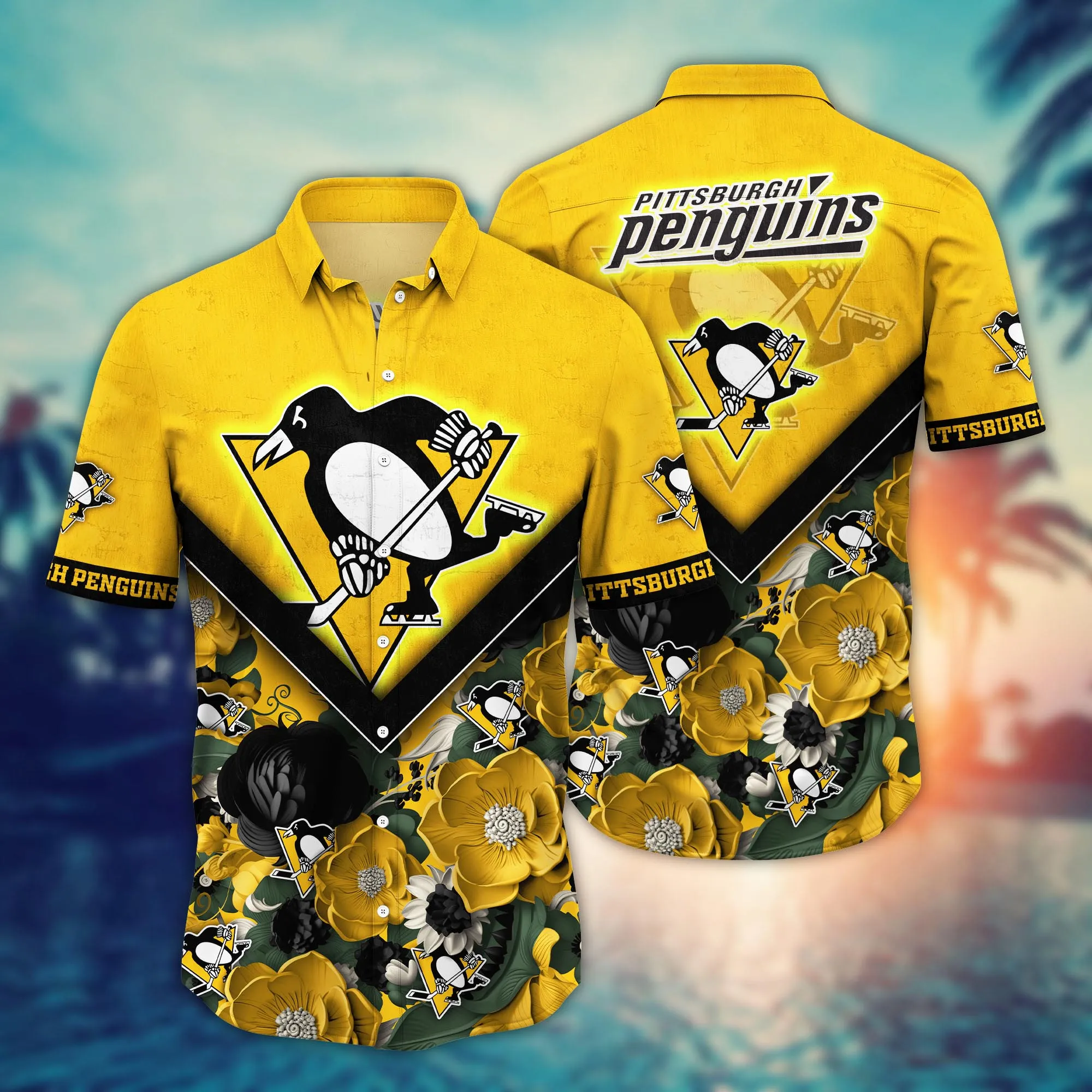 Pittsburgh Penguins NHL Hawaiian Shirt Custom Sunburn Aloha Shirt